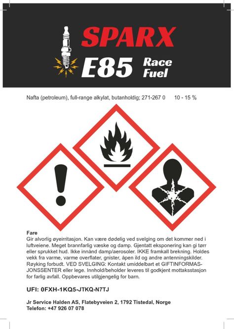 Hovedbilde SparkX E85 Racefuel