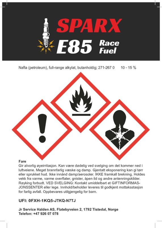 SparkX E85 Racefuel